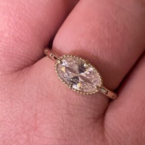 ✨NWOT Melinda Maria East West Oval Diamond Ring 💍 Sz 8